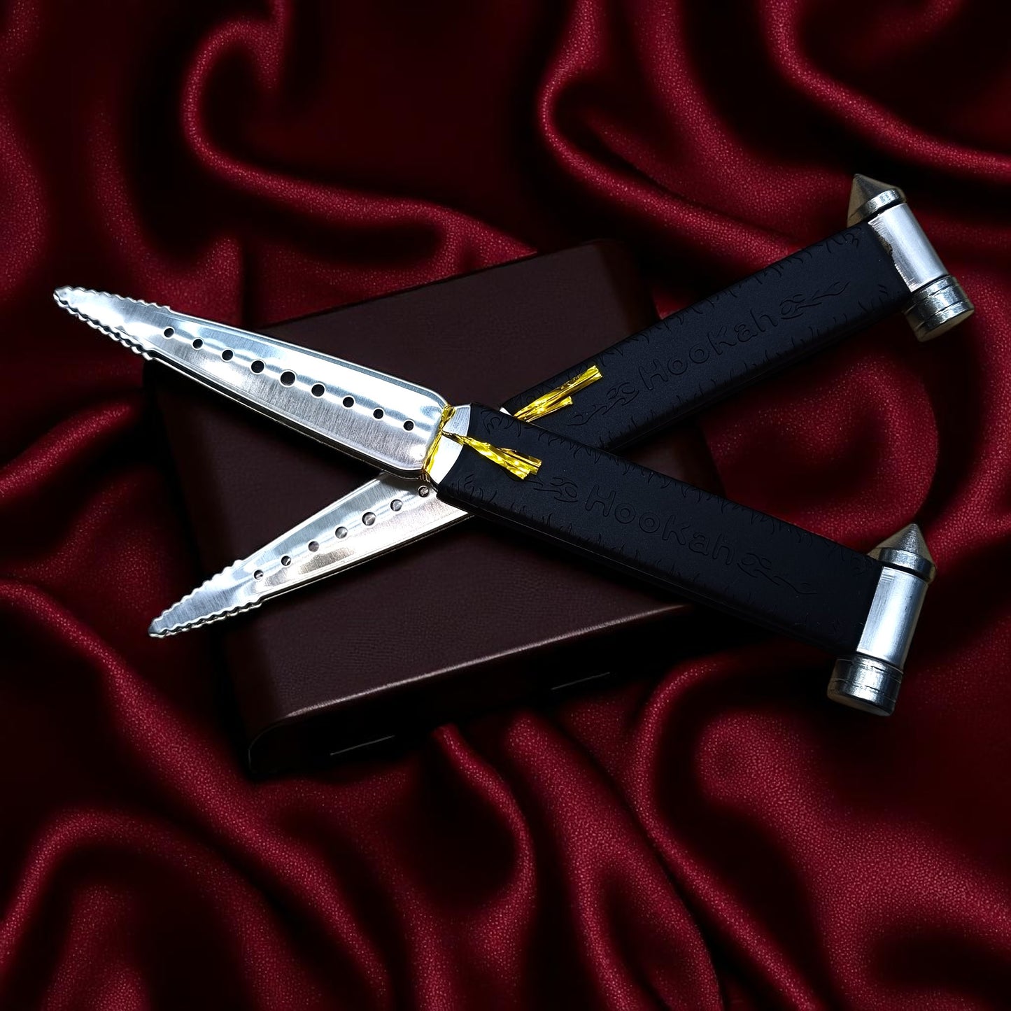 Luxury Charcoal Tongs with Rubber Grip & Breaker
