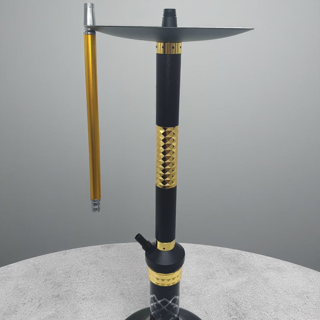 Dark Knight Hookah – Complete Premium Set (Black & Gold)- 90CM