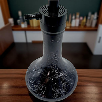 Obsidian Mist X3 Hookah – Matte Black Marble Edition